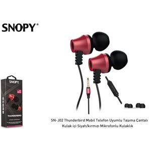 Snopy SN-J02 Thunderbird Mobil Telefon Uyumlu Taşıma Çantalı Kulak içi Mikrofonlu Kulaklık