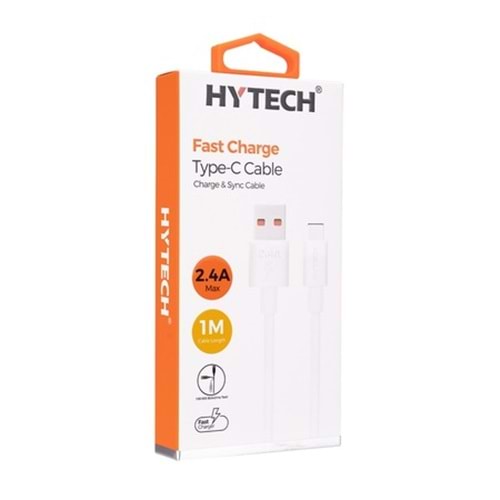 Hytech HY-X108 1m 2.4A Type-C Beyaz Şarj Kablosu