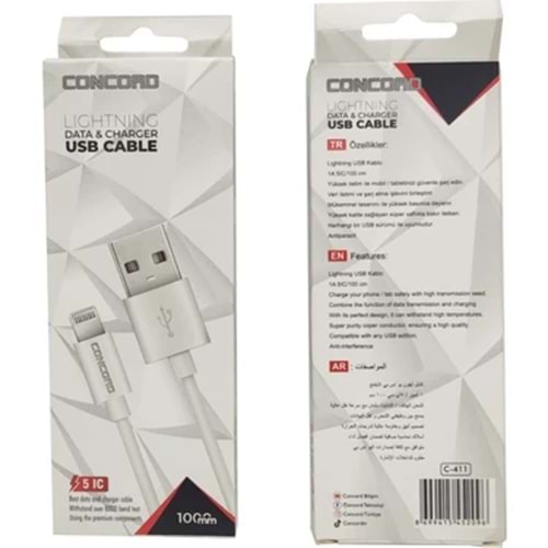 CONCORD C-411 USB LIGHTNING USB CABLE