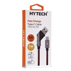 Hytech HY-X415 3A Type-C 1m Siyah Data + Şarj Kablosu