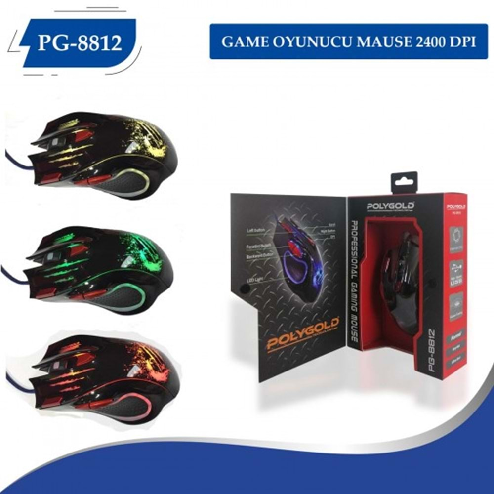 POLYGOLD PG-8812 GAMING MOUSE 3600 DPI