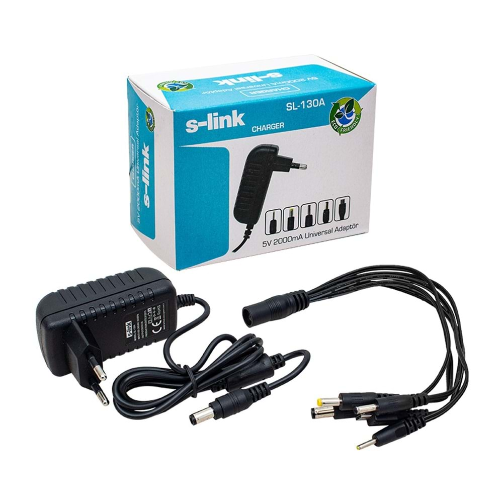 S-link SL-130A 5V 2A 5 Uçlu Universal Tablet PC Adaptörü