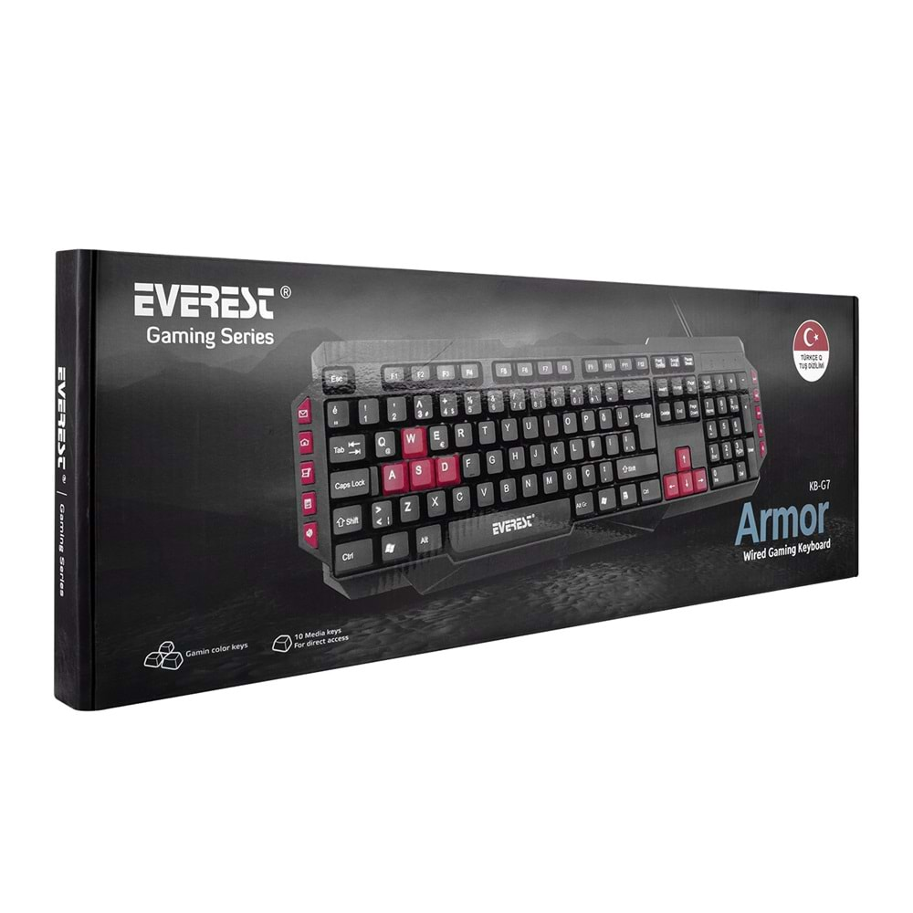 Everest KB-G7 ARMOR Siyah USB Q Gaming Oyuncu Klavyesi