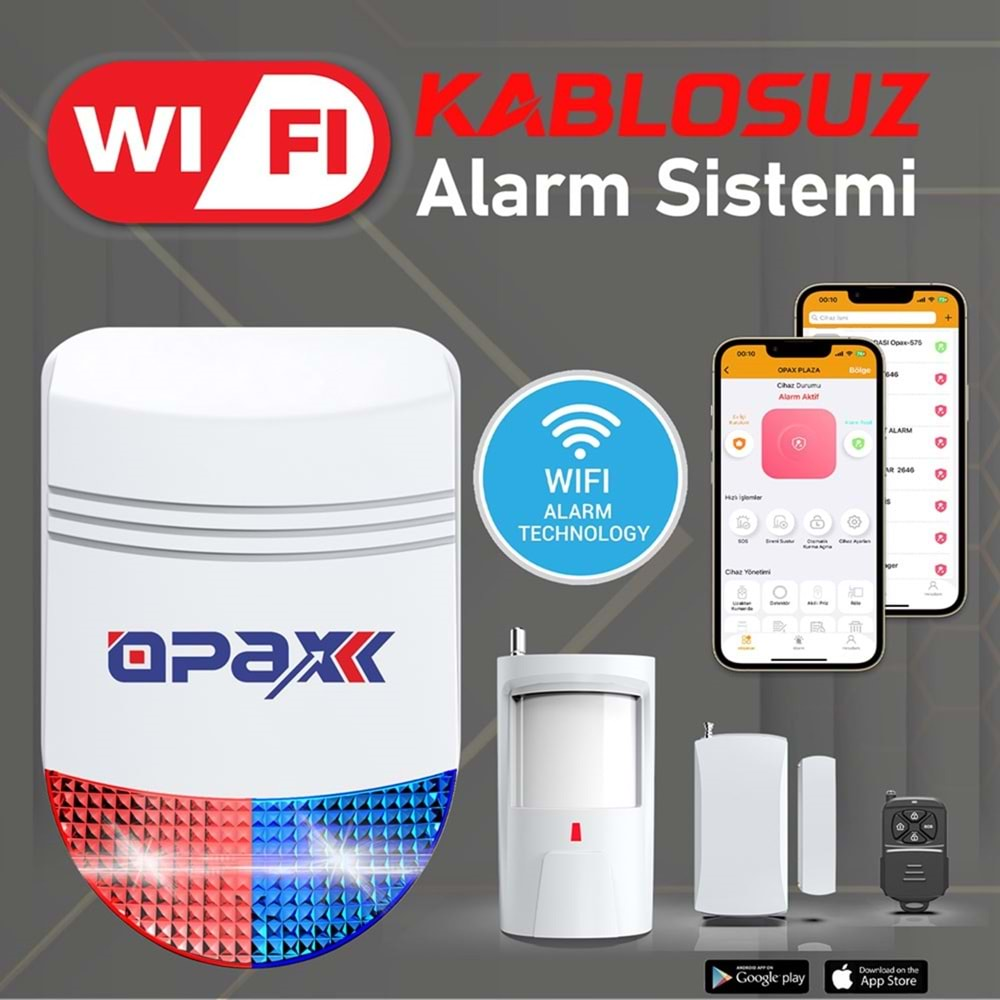 BGR-12 WIFI KABLOSUZ SİREN ALARM SİSTEMİ MOBİL UYGULAMALI (1 YIL AHM ÜCRETSİZ)