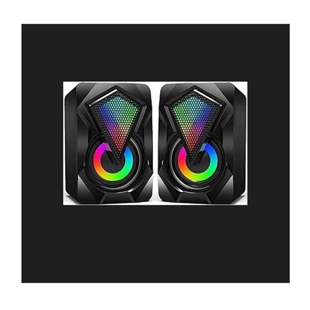 PRO5TECH Rgb Işıklı Gaming Pc Bilgisayar Hoparlörü 1+1 Speaker X2 Rgb Işıklı Gaming Pc Bilgisayar Hoparlörü 1+1 Speaker X2