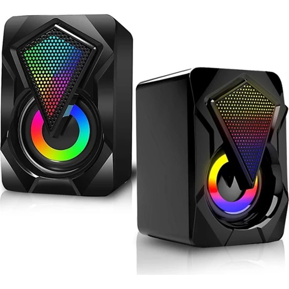 PRO5TECH Rgb Işıklı Gaming Pc Bilgisayar Hoparlörü 1+1 Speaker X2 Rgb Işıklı Gaming Pc Bilgisayar Hoparlörü 1+1 Speaker X2