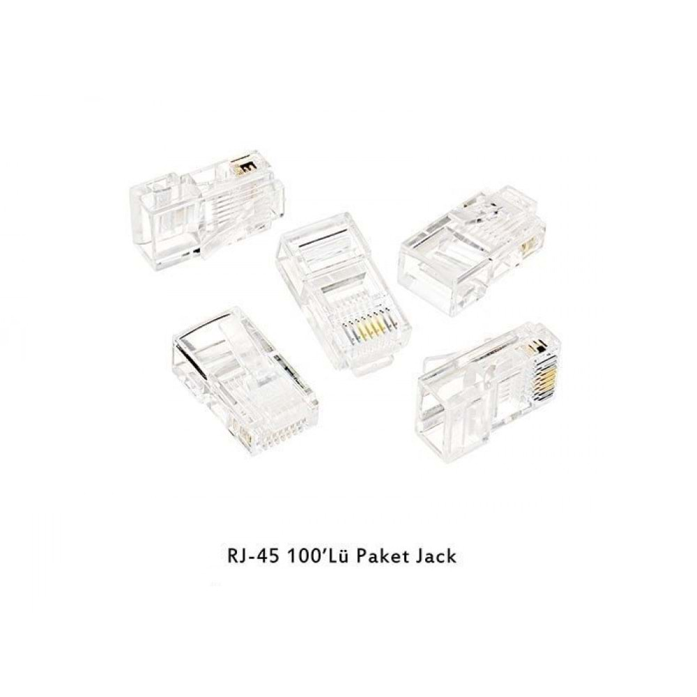 PRO5TECH EZ RJ45 Cat5/Cat6 Yeni Nesil Konnektör - Delikli Konnektör - 100 Adet