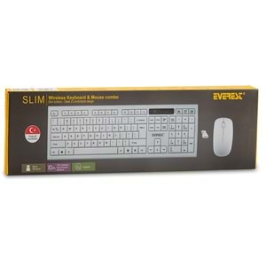 Everest KM-6121 Siyah Kablosuz Q Slim Klavye + Mouse SetPC Bile