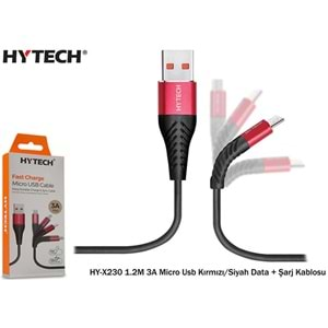 Hytech HY-X230 1.2M 3A Micro Usb Data + Şarj Kablosu