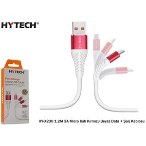 Hytech HY-X230 1.2M 3A Micro Usb Data + Şarj Kablosu