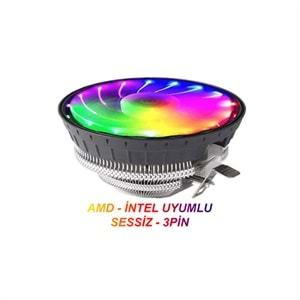 PARS POWER İntel - AMD CPU Fan - RGB Rainbow Masaüstü İşlemci Fanı FAN2RGB