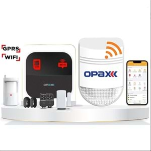 OPAX-W20-W +BGR-O9 SADECE WIFI & BGR-09 KABLOSUZ SİRENLİ ALARM SİSTEMİ (1 YIL AHM ÜCRETSİZ)