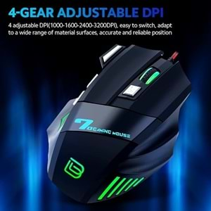 BAJEAL G5 Oyun Mouse 2400 Dpi Işıklı Mouse Gaming Mouse