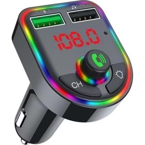 Concord C-616 Rgb Işıklı 2.1 A Şarj USB & Tf Girişi Bluetooth 5.1V Fm Transmitter