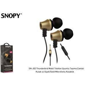 Snopy SN-J02 Thunderbird Mobil Telefon Uyumlu Taşıma Çantalı Kulak içi Mikrofonlu Kulaklık